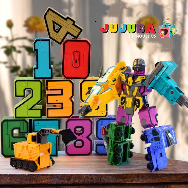 Super Transformers: Números, Veículos e o Incrível Robô - Jujuba Brinquedos 